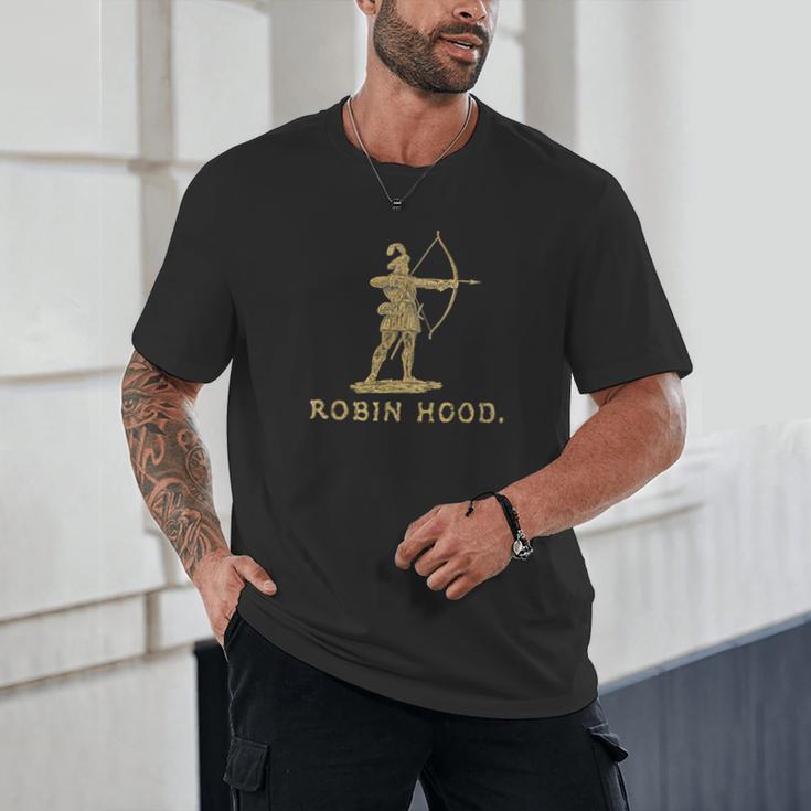 Robin Hood The Archer Book Cover Illustration In Gold Unisex T-Shirt Robin Hood The Archer Book Cover Illustration In Gold Unisex T-Shirt