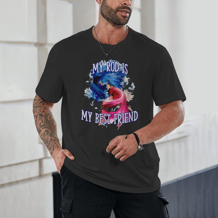 My Rod Is My Best Friend Introvert Fishing Antisocial Unisex T-Shirt My Rod Is My Best Friend Introvert Fishing Antisocial Unisex T-Shirt