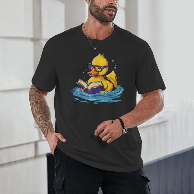 Rubber Duck Reading Book Swim Rubber Duckling Rubber Duckie Unisex T-Shirt