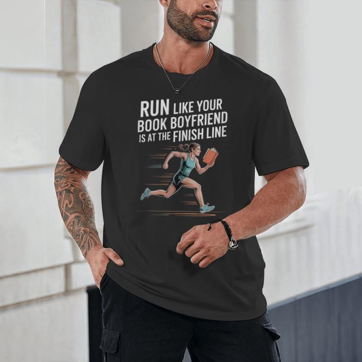 Run Like Your Book Boyfriend Is Waiting Runner Reader Unisex T-Shirt Run Like Your Book Boyfriend Is Waiting Runner Reader Unisex T-Shirt