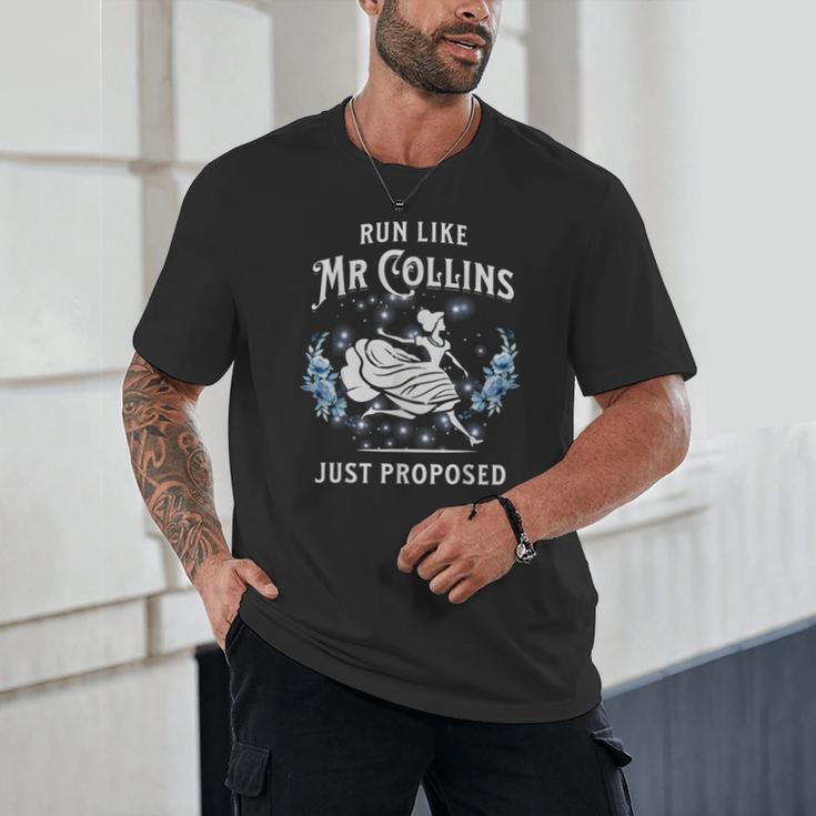 Run Like Mr Collins Just Proposed Books And Running Unisex T-Shirt Run Like Mr Collins Just Proposed Books And Running Unisex T-Shirt