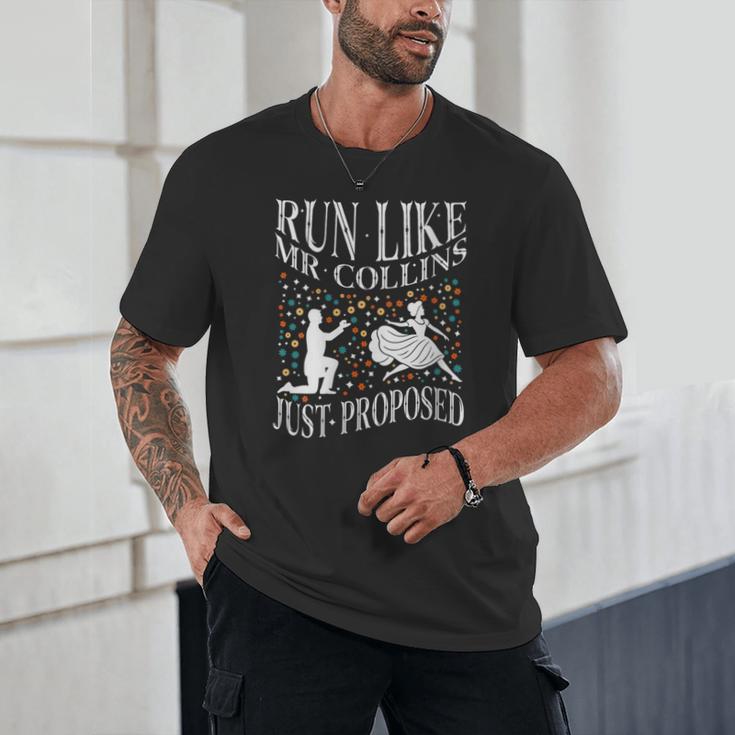 Run Like Mr Collins Just Proposed Vintage Book Quote Unisex T-Shirt