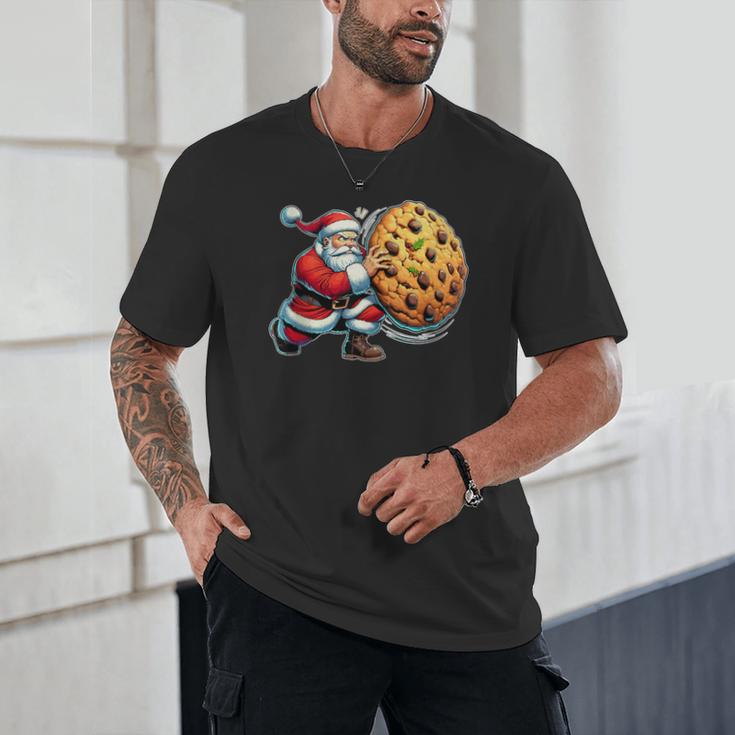 Santa Holding Cookie Xmas Baker Introvert Christmas Unisex T-Shirt Santa Holding Cookie Xmas Baker Introvert Christmas Unisex T-Shirt