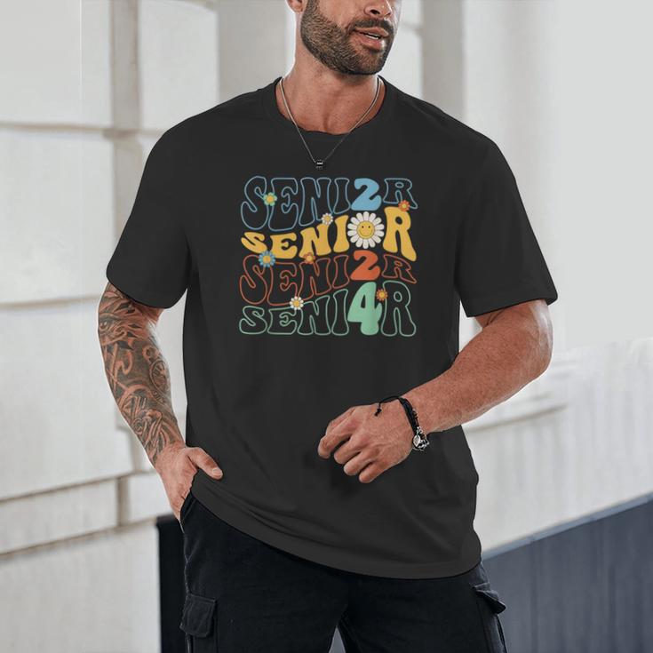 Senior 2024 Groovy Retro Class Of 2024 Graduation Senior 24 Unisex T-Shirt