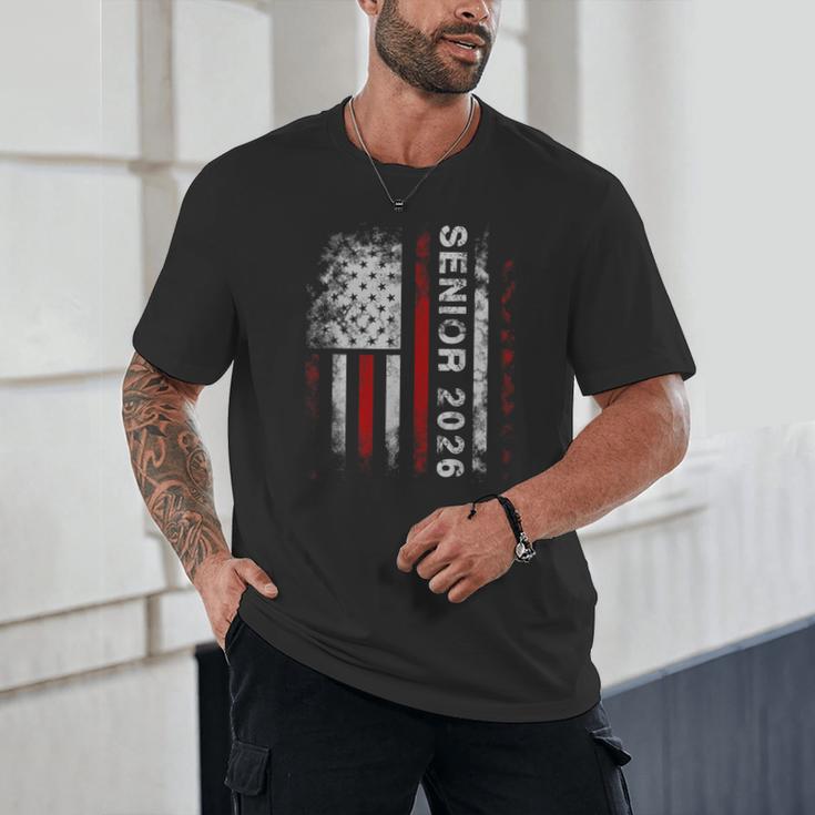 Senior 2026 American Flag Shirt USA Graduation Class Of 2026 Unisex T-Shirt