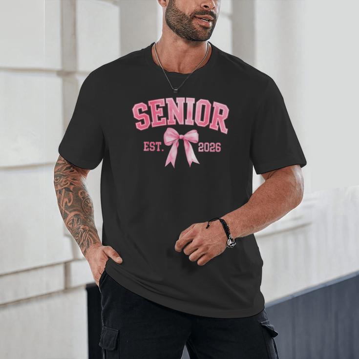 Senior 2026 Coquette Pink Bow Class Of 2026 Graduation Girls Unisex T-Shirt
