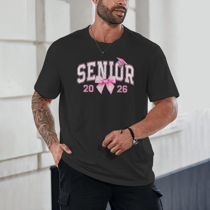 Senior 2026 Coquette Pink Bow Girls Class Of 2026 Graduation Unisex T-Shirt