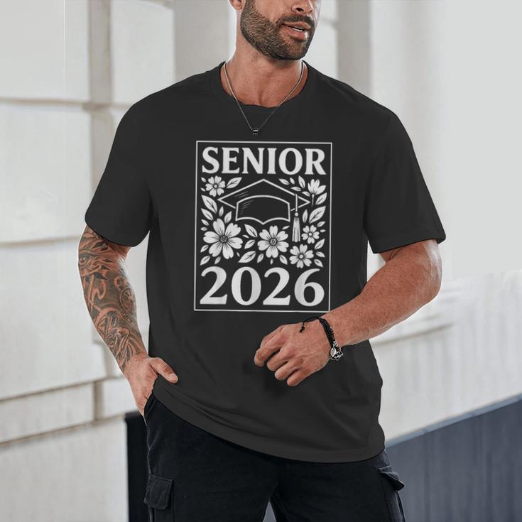 Senior 2026 Floral Flowers Class Of 2026 Graduation Kids Unisex T-Shirt