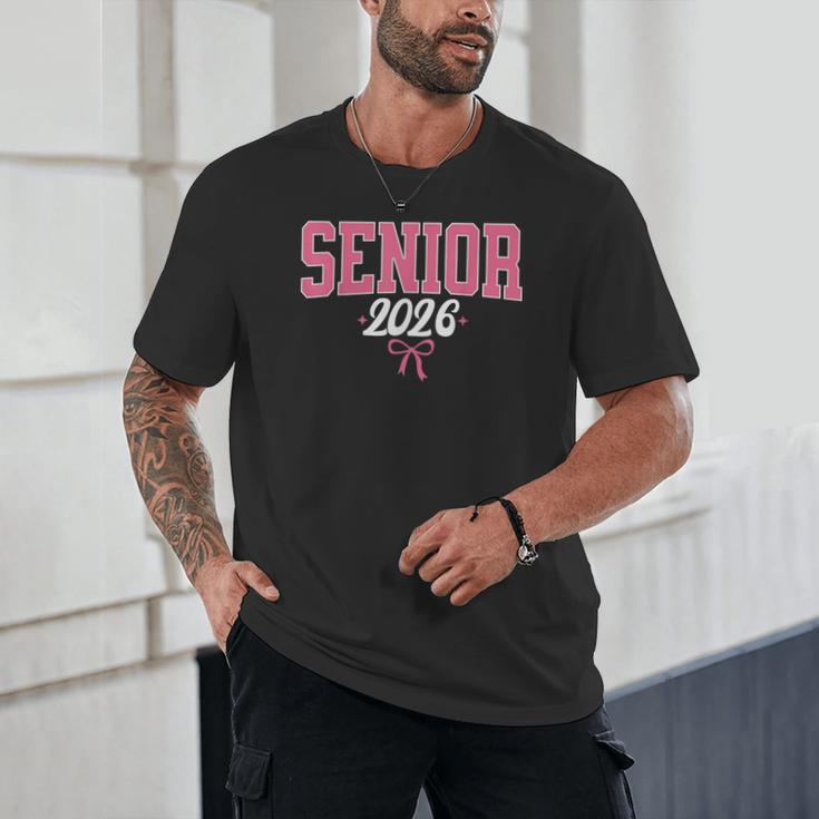 Senior 2026 Pink Coquette Bow Class Of 2026 Graduation Women Unisex T-Shirt