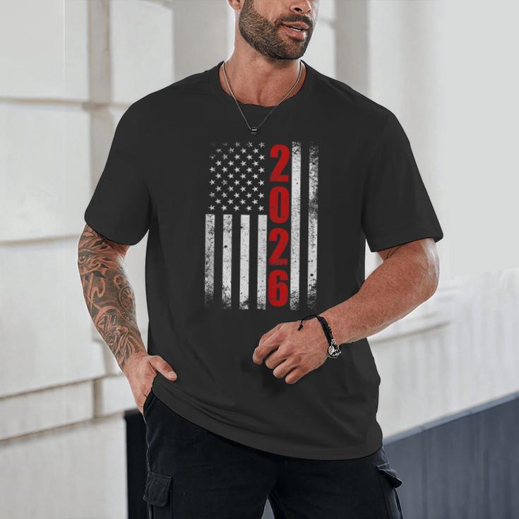 Senior Class Of 2026 Patriotic American USA Flag Graduation Unisex T-Shirt
