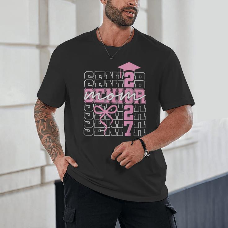 Senior Mom 2027 Class Of 2027 Coquette Bow Graduation 2027 Unisex T-Shirt
