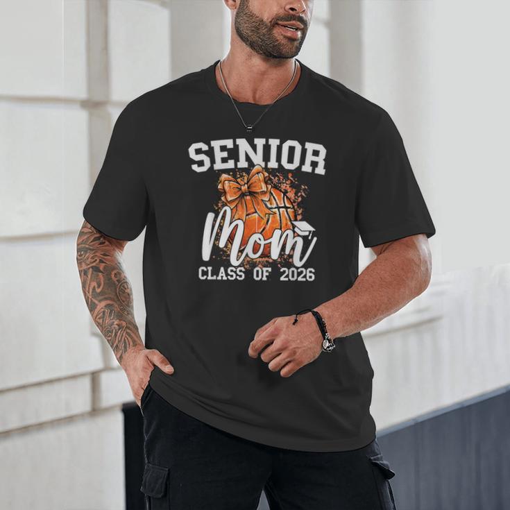Senior Mom Class Of 2026 Coquette Bow Basketball Graduation Unisex T-Shirt