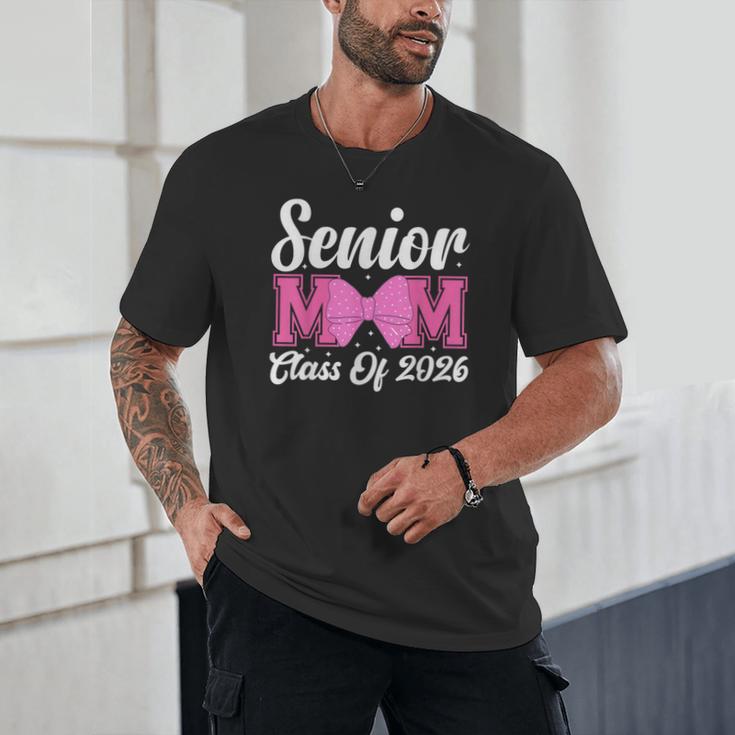 Senior Mom Class Of 2026 Pink Coquette Bow Graduation Unisex T-Shirt