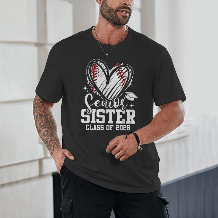 Senior Sister Class Of 2026 Baseball Graduation Heart Unisex T-Shirt
