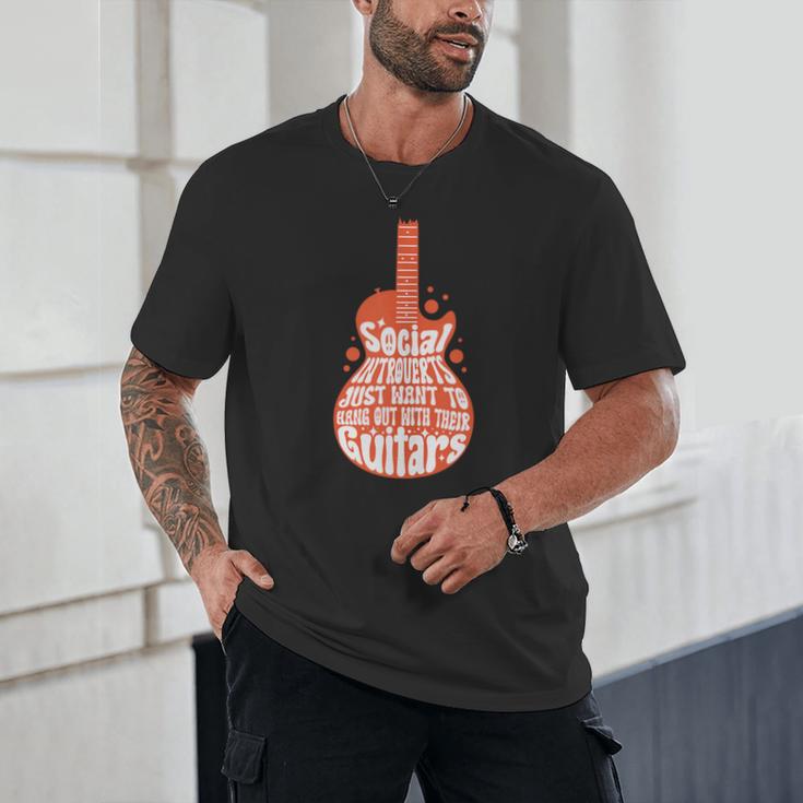 Social Introverts Hang Out With Guitars Musician Guitarist Unisex T-Shirt