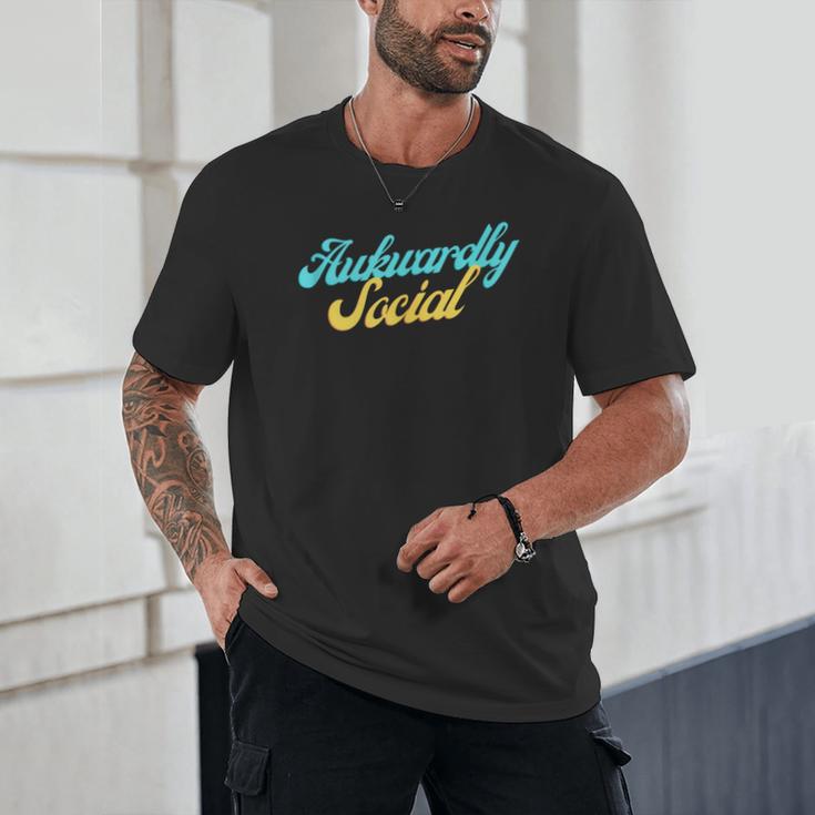 Socially Awkward Introvert Retro Anxious Awkwardly Social Unisex T-Shirt Socially Awkward Introvert Retro Anxious Awkwardly Social Unisex T-Shirt