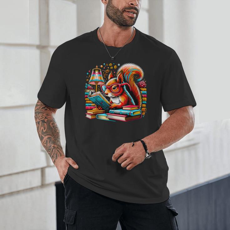 Squirrel Reading a Book Lover Bookworm Unisex T-Shirt Squirrel Reading a Book Lover Bookworm Unisex T-Shirt