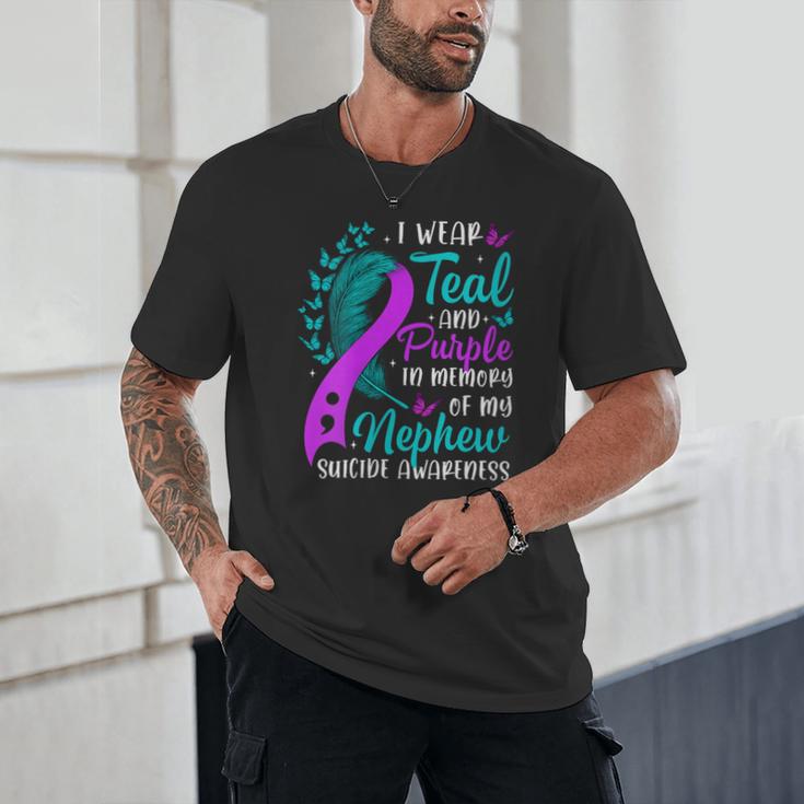 Suicide Awareness I Wear Teal Purple In Memory Of My Nephew Unisex T-Shirt