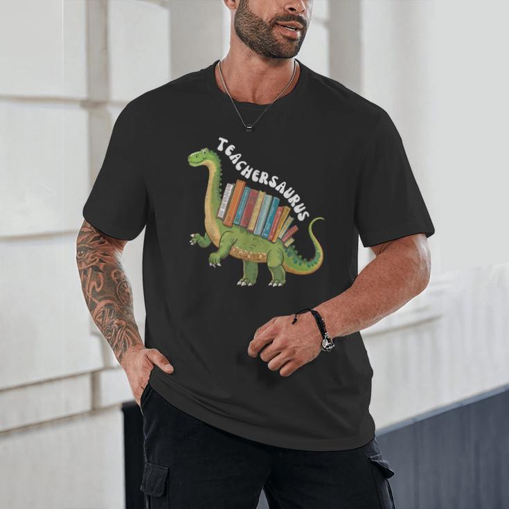 Teachersaurus Dinosaur Teachers Dino Reading Book Librarian Unisex T-Shirt