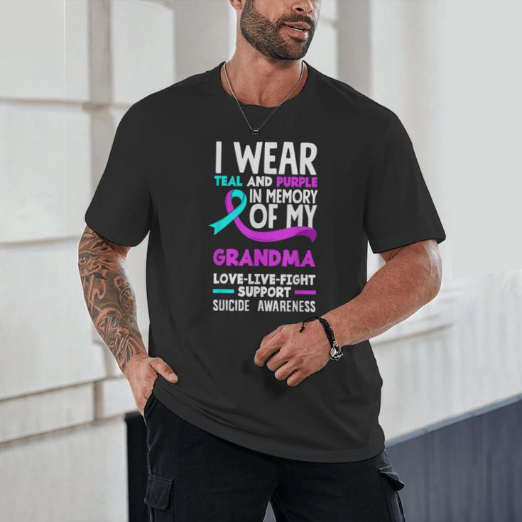 Teal & Purple In Memory Of My Grandma Suicide Prevention Unisex T-Shirt Teal & Purple In Memory Of My Grandma Suicide Prevention Unisex T-Shirt