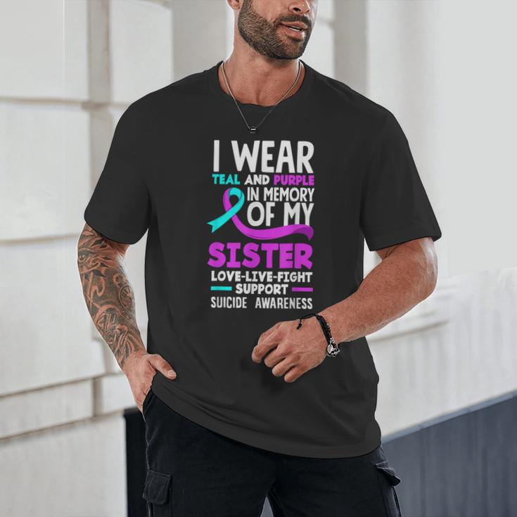 Teal & Purple In Memory Of My Sister Suicide Prevention Unisex T-Shirt Teal & Purple In Memory Of My Sister Suicide Prevention Unisex T-Shirt
