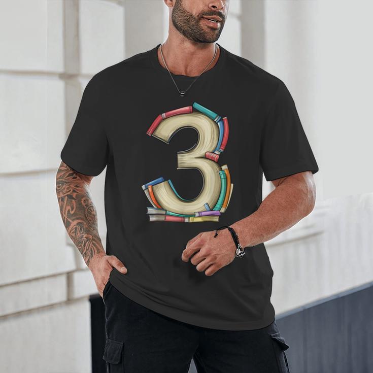 Toddler 3rd Birthday Books Themed 3 Year Old Boys Kids Girls Unisex T-Shirt
