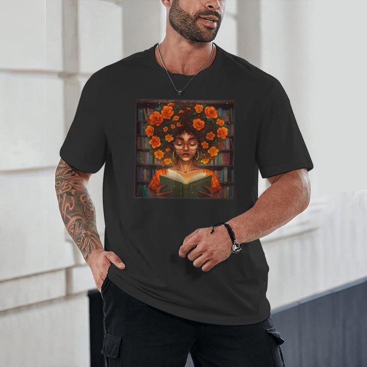 History Month Black Afro Girl Women Book Lovers Unisex T-Shirt