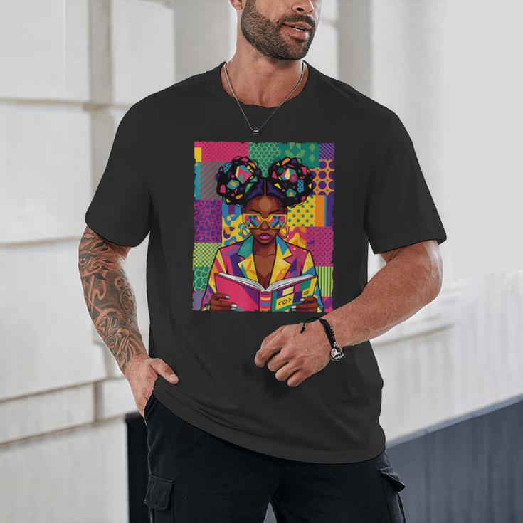 History Month Educated Black Women Girls Reading Book Unisex T-Shirt