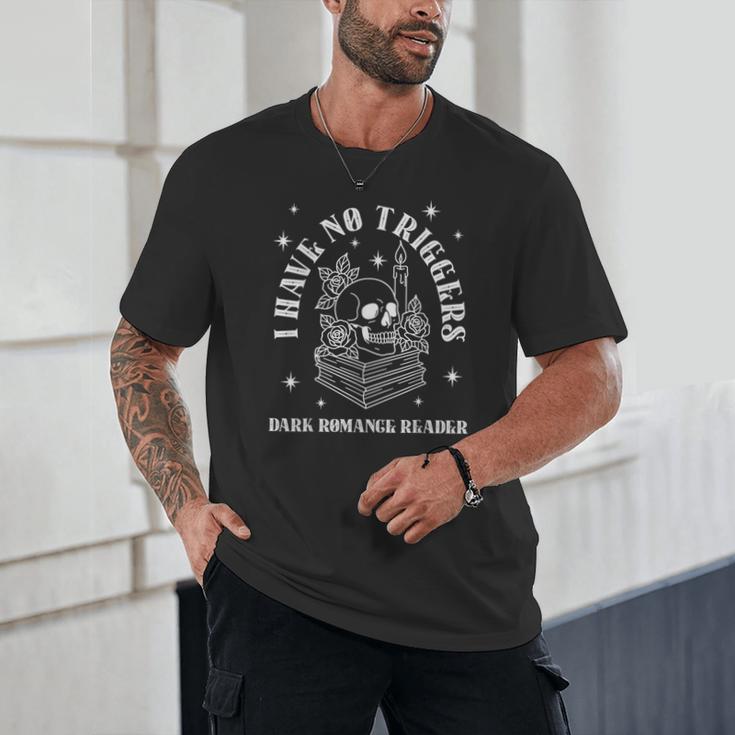 Trigger Warning Dark Romance Reader Bookish No Triggers Book Unisex T-Shirt