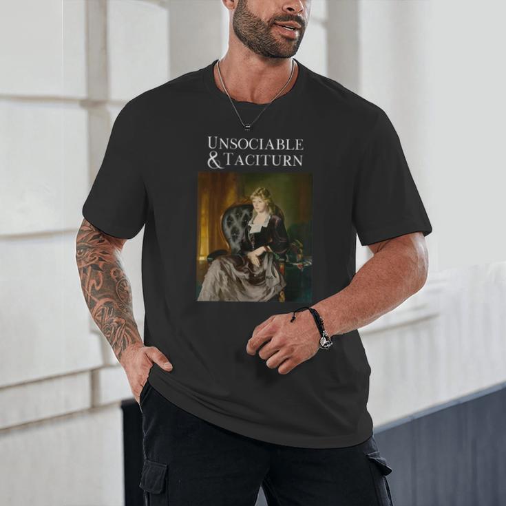 Unsociable And Taciturn Jane Austin Quote Book Classic Lit Unisex T-Shirt Unsociable And Taciturn Jane Austin Quote Book Classic Lit Unisex T-Shirt