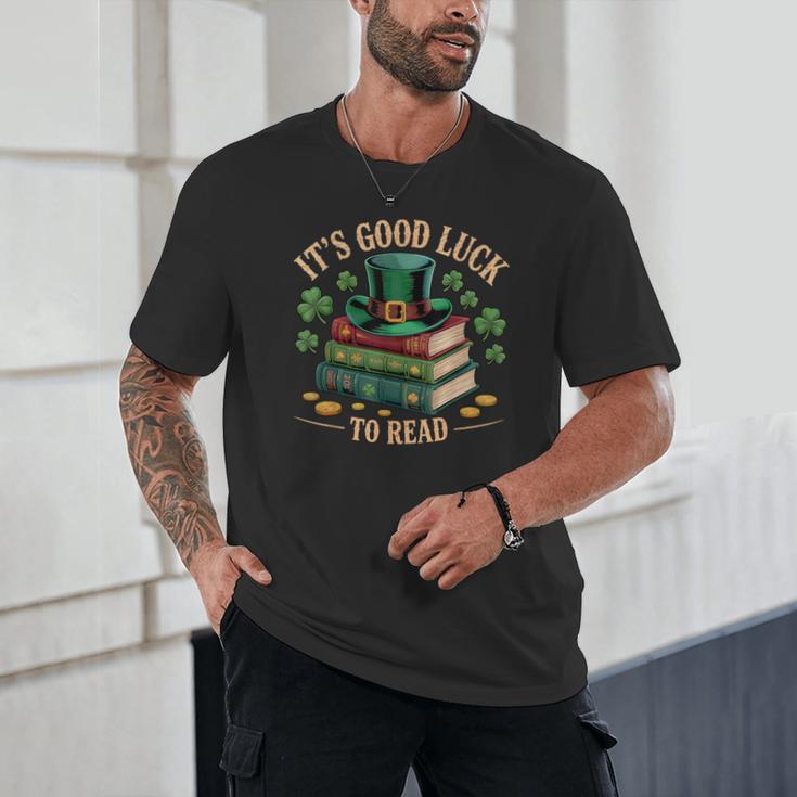 Vintage It's Good Luck To Read St Patrick's Day Book Lucky Unisex T-Shirt