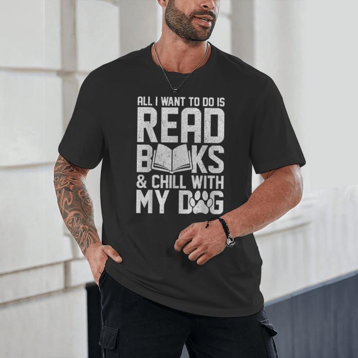 All I Want To Do Is Read Books Reading Dog Lovers Unisex T-Shirt