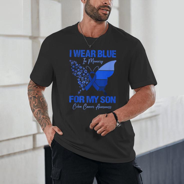 I Wear Blue In Memory For My Son Colon Cancer Awareness Unisex T-Shirt I Wear Blue In Memory For My Son Colon Cancer Awareness Unisex T-Shirt