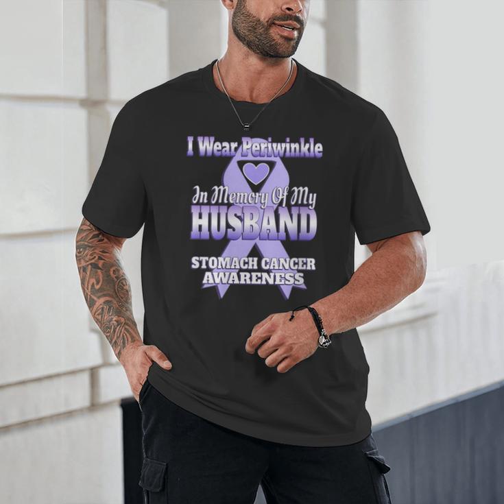I Wear Periwinkle In Memory Of My Husband Stomach Cancer Unisex T-Shirt I Wear Periwinkle In Memory Of My Husband Stomach Cancer Unisex T-Shirt