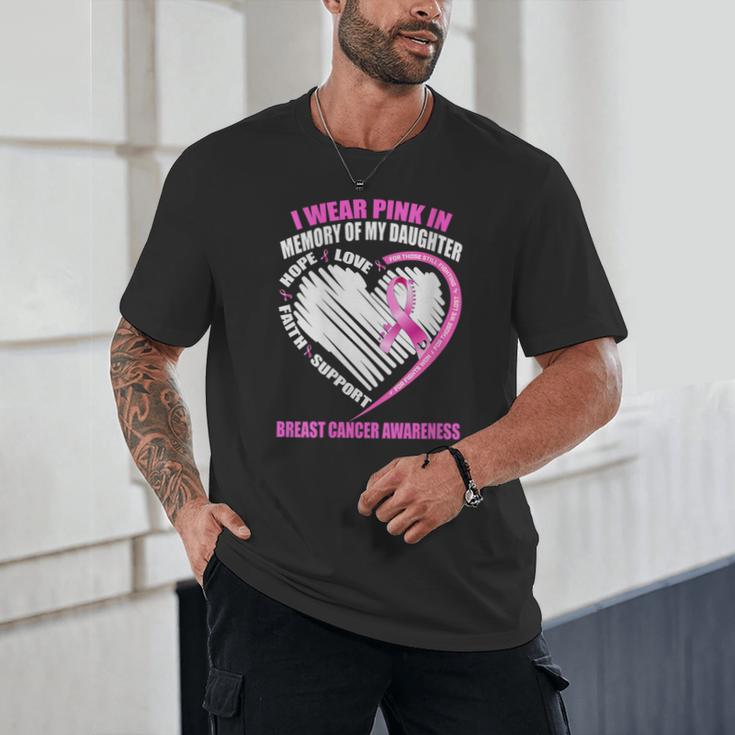 I Wear Pink In Memory Of Daughter Breast Cancer Awareness Unisex T-Shirt