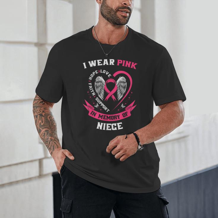 I Wear Pink In Memory Of Niece Breast Cancer Shirts Tshirt Unisex T-Shirt I Wear Pink In Memory Of Niece Breast Cancer Shirts Tshirt Unisex T-Shirt