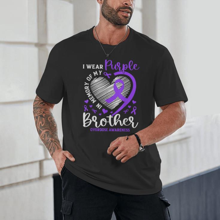 I Wear Purple In Memory Of My Brother Overdose Awareness Unisex T-Shirt I Wear Purple In Memory Of My Brother Overdose Awareness Unisex T-Shirt