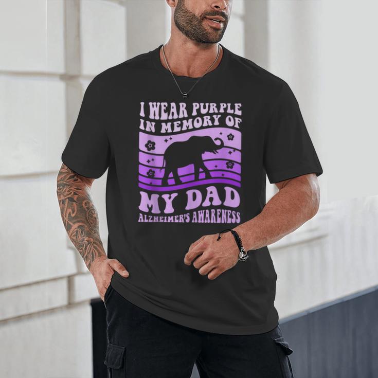 I Wear Purple In Memory Of My Dad Alzheimer's Awareness Day Unisex T-Shirt