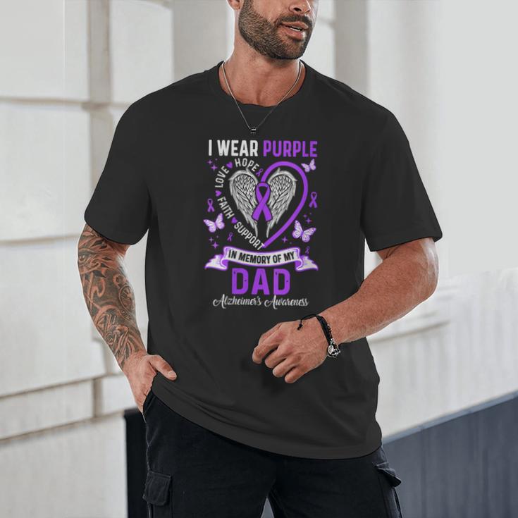 I Wear Purple In Memory Of My Dad Alzheimer's Awareness Unisex T-Shirt