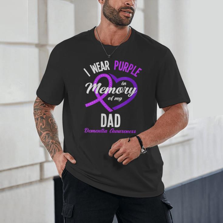 I Wear Purple In Memory For My Dad Dementia Awareness Unisex T-Shirt I Wear Purple In Memory For My Dad Dementia Awareness Unisex T-Shirt