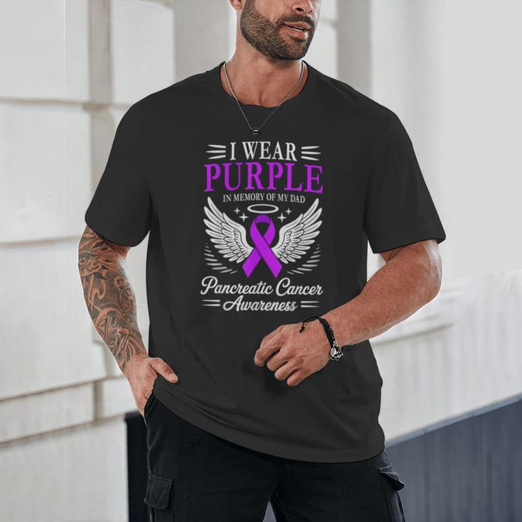 I Wear Purple In Memory Of My Dad Pancreatic Cancer Unisex T-Shirt I Wear Purple In Memory Of My Dad Pancreatic Cancer Unisex T-Shirt