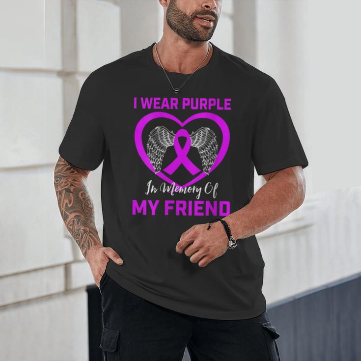 I Wear Purple In Memory Of Friend Alzheimers Heart Graphic Unisex T-Shirt I Wear Purple In Memory Of Friend Alzheimers Heart Graphic Unisex T-Shirt
