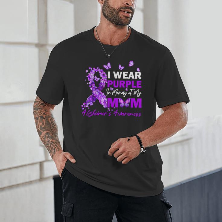 I Wear Purple In Memory Of My Mom Alzheimers Awareness Unisex T-Shirt I Wear Purple In Memory Of My Mom Alzheimers Awareness Unisex T-Shirt