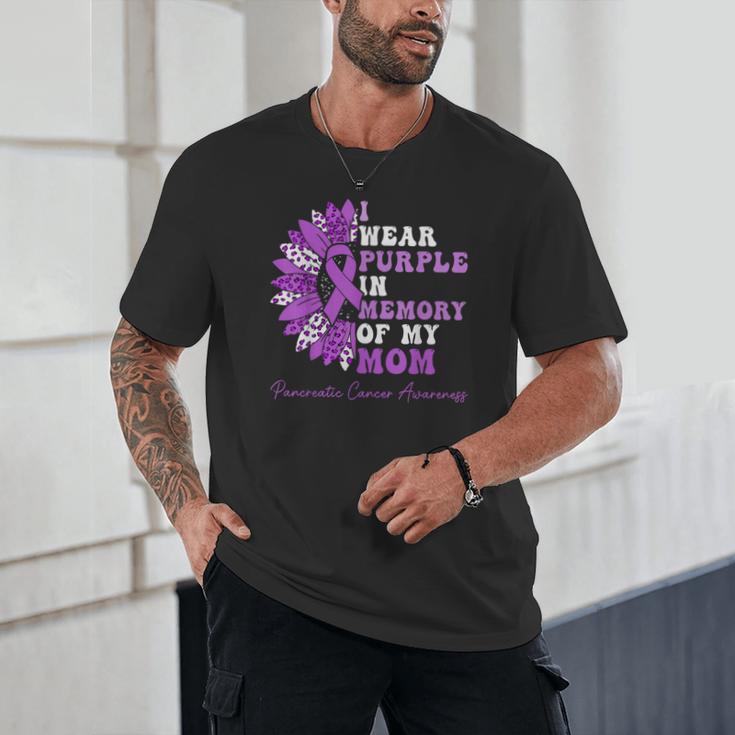 I Wear Purple In Memory Of My Mom Pancreatic Cancer Ribbon Unisex T-Shirt I Wear Purple In Memory Of My Mom Pancreatic Cancer Ribbon Unisex T-Shirt