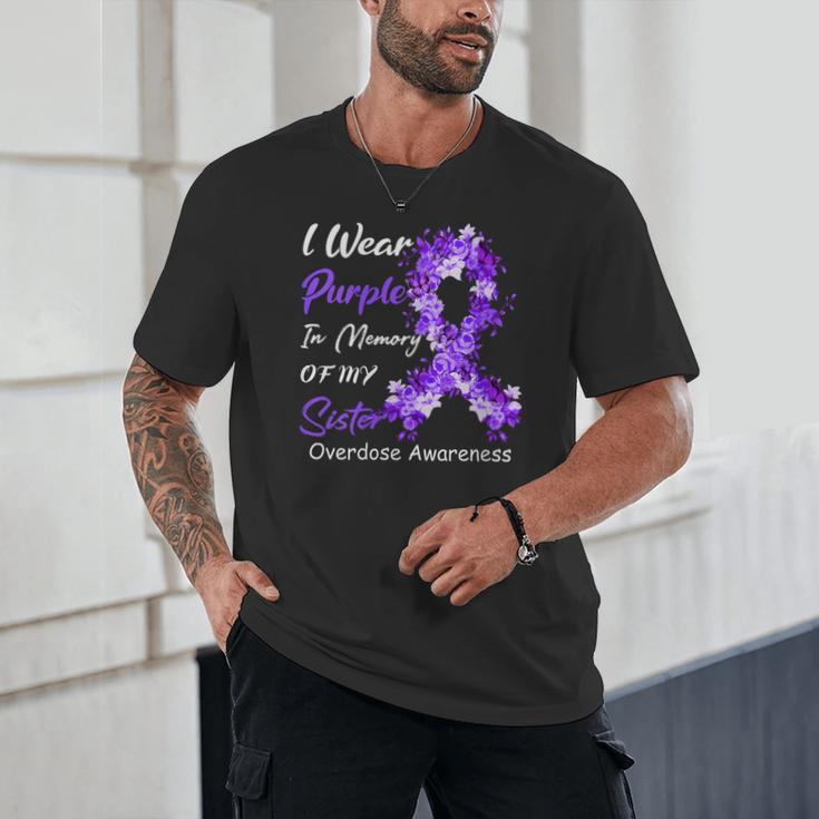 I Wear Purple In Memory Of My Sister Overdose Awareness Unisex T-Shirt