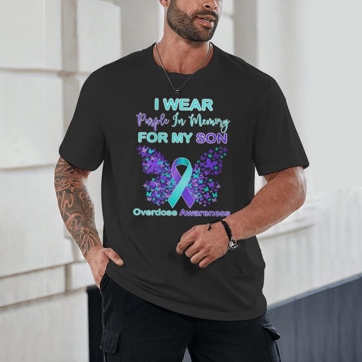 I Wear Purple In Memory For My Son Overdose Awareness Unisex T-Shirt