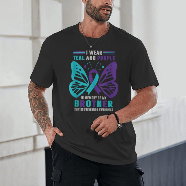 I Wear Teal And Purple In Memory Of My Brother Unisex T-Shirt