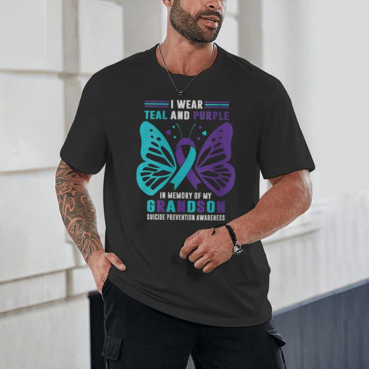 I Wear Teal And Purple In Memory Of My Grandson Unisex T-Shirt I Wear Teal And Purple In Memory Of My Grandson Unisex T-Shirt