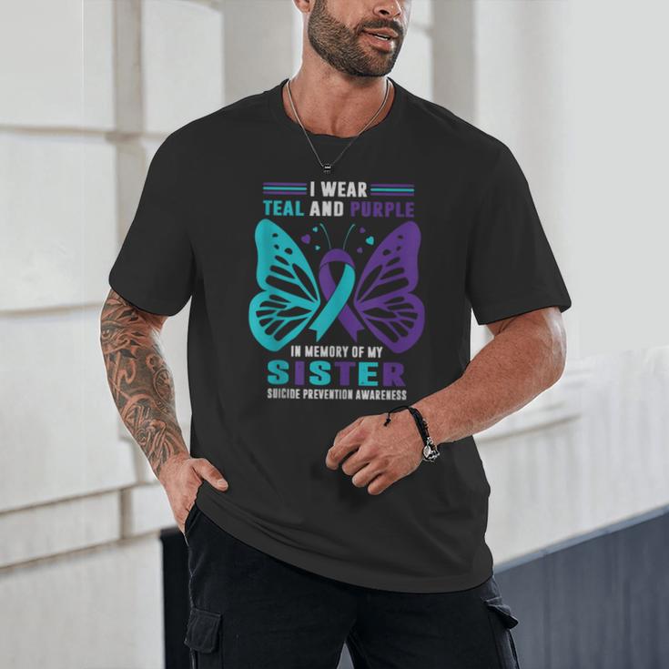 I Wear Teal And Purple In Memory Of My Sister Unisex T-Shirt I Wear Teal And Purple In Memory Of My Sister Unisex T-Shirt