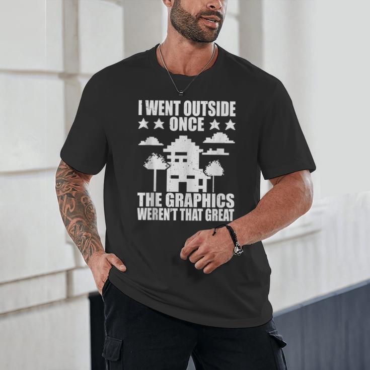 I Went Outside Once Introverts Joke Social Loner Unisex T-Shirt I Went Outside Once Introverts Joke Social Loner Unisex T-Shirt